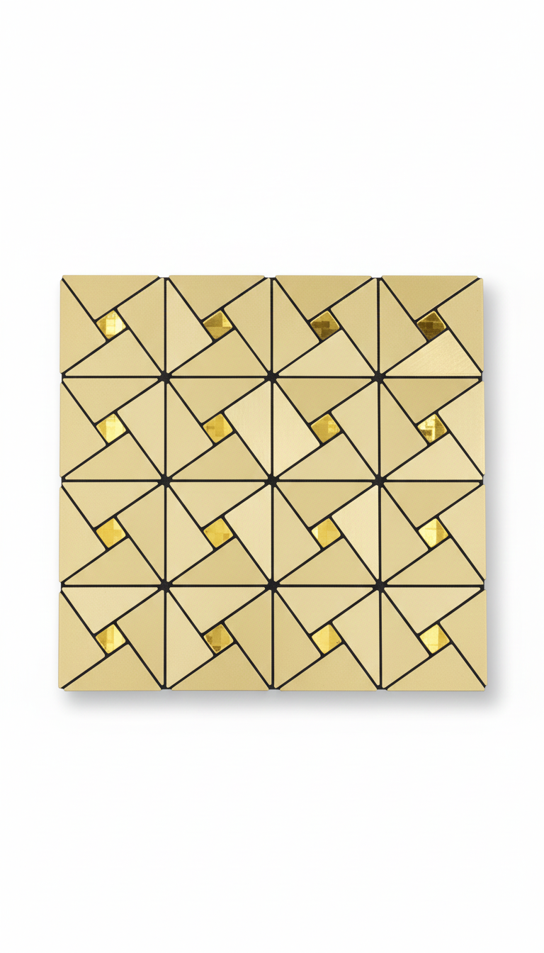 Carreaux Décoratifs Dorés - Motifs Géométriques 3D Premium