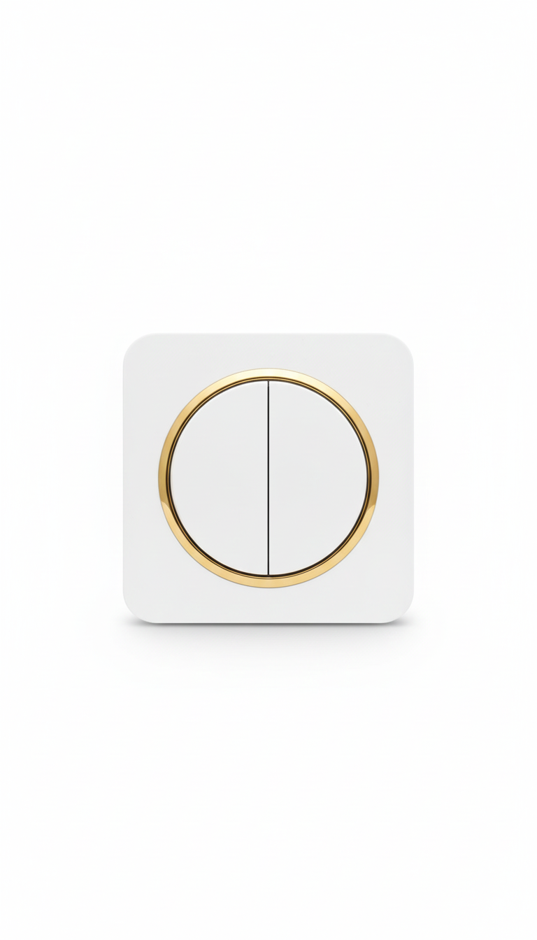 Interrupteur Double Design - Finition Dorée Premium